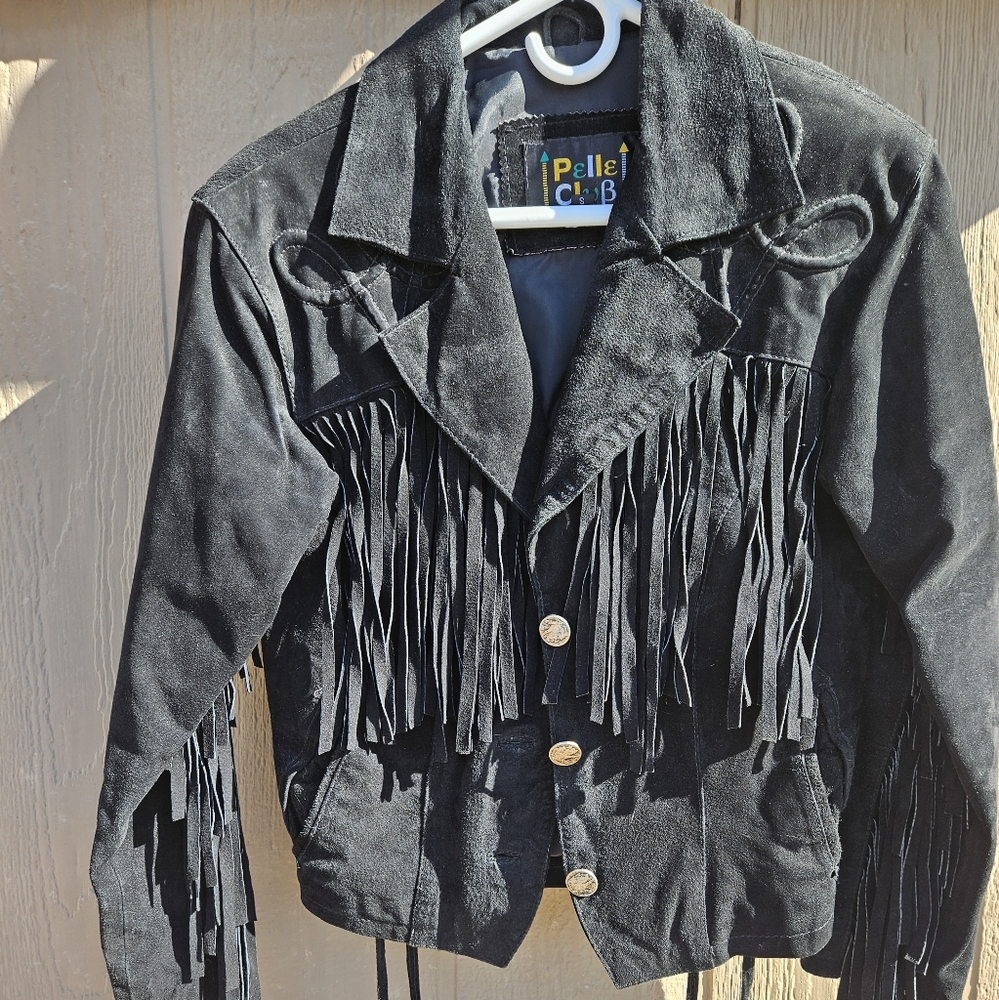 Pelle Club, vintage, fringe, leather jacket